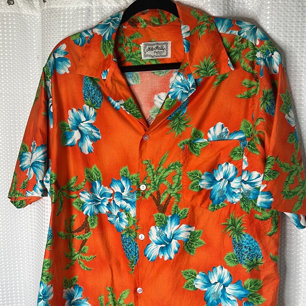 Hilo Hattie Vintage Aloha Shirt Button Down Hawaiian Floral Tropical Cruise Sz L - Picture 3 of 8